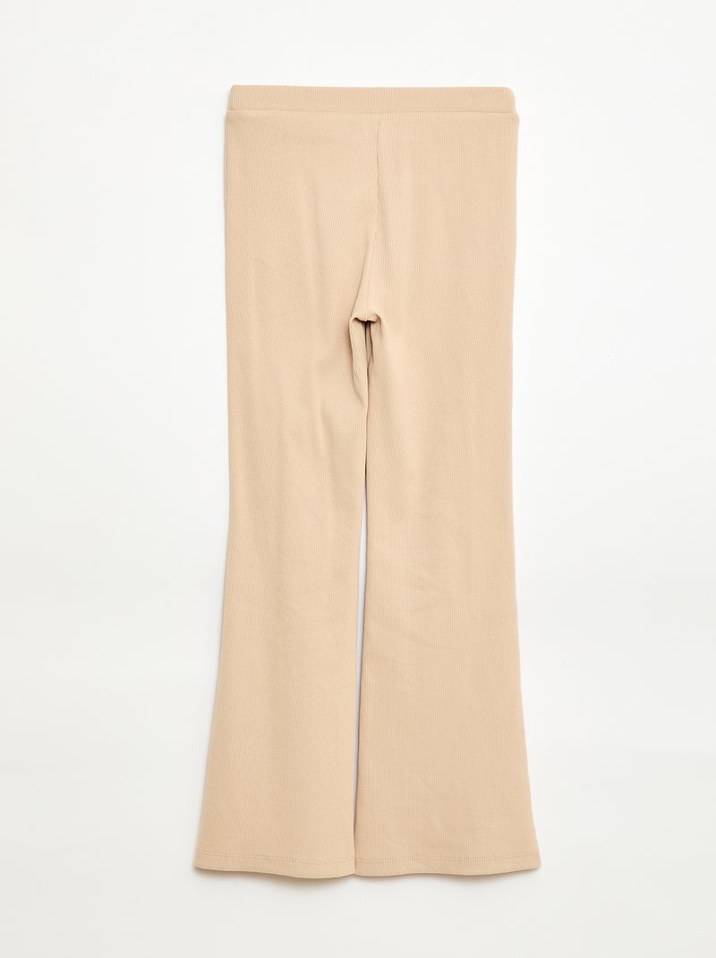 Ribbed Flare Leggings Beige - Kiabi