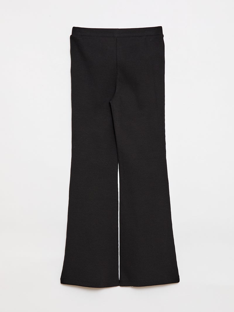 Ribbed Flare Leggings Black - Kiabi