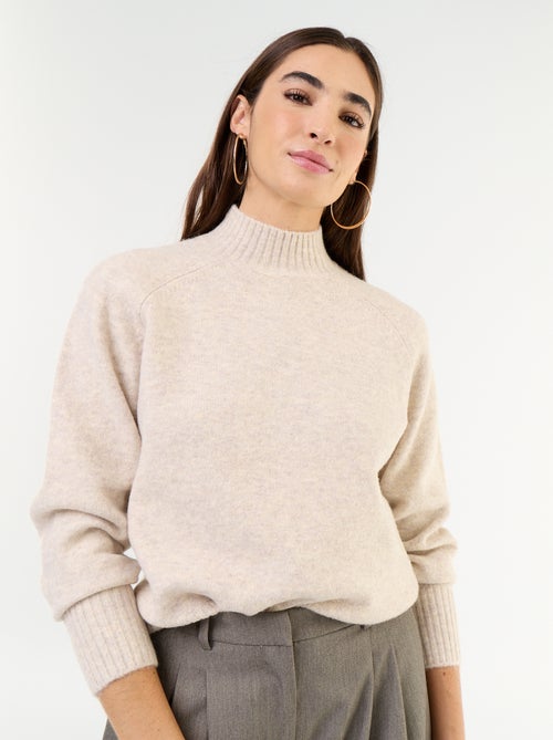Ribbed High-Neck Jumper - Kiabi