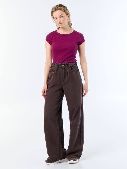 Ribbed Jersey Short-Sleeve T-Shirt - Kiabi