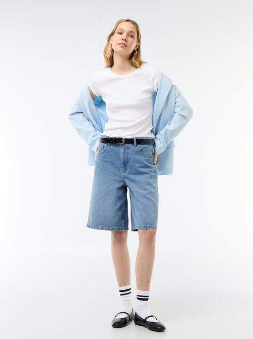 Ribbed Jersey Short-Sleeve T-Shirt - Kiabi