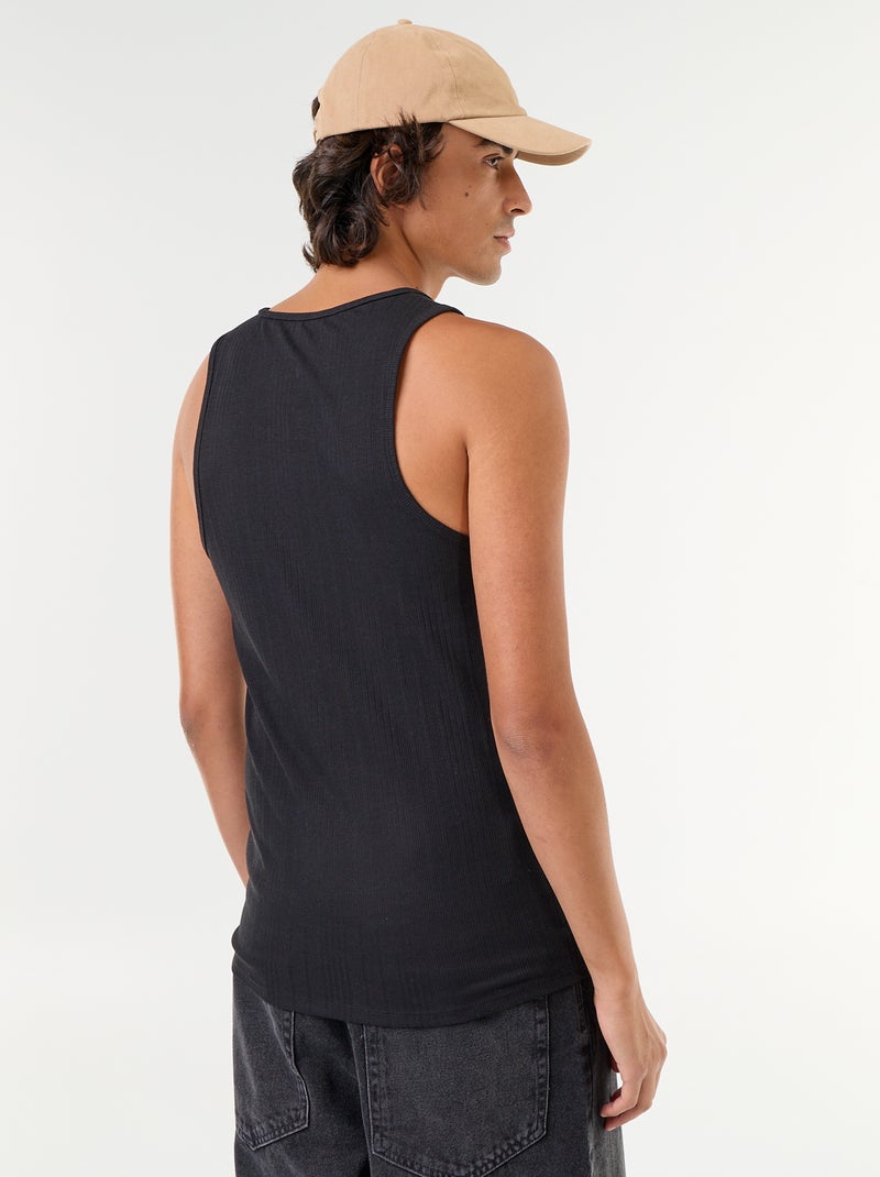 Ribbed Jersey Tank Tops Black - Kiabi