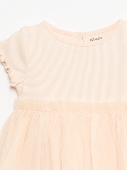 Ribbed Knit and Tulle Dress - Kiabi