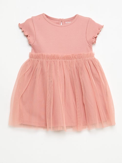 Ribbed Knit and Tulle Dress - Kiabi