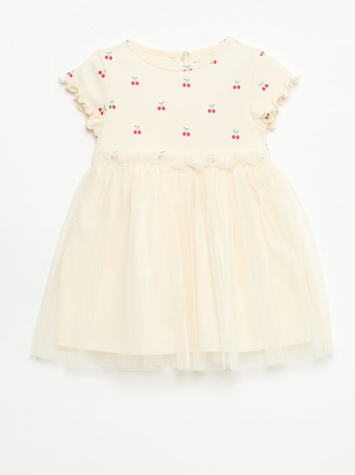 Ribbed Knit and Tulle Dress - Kiabi