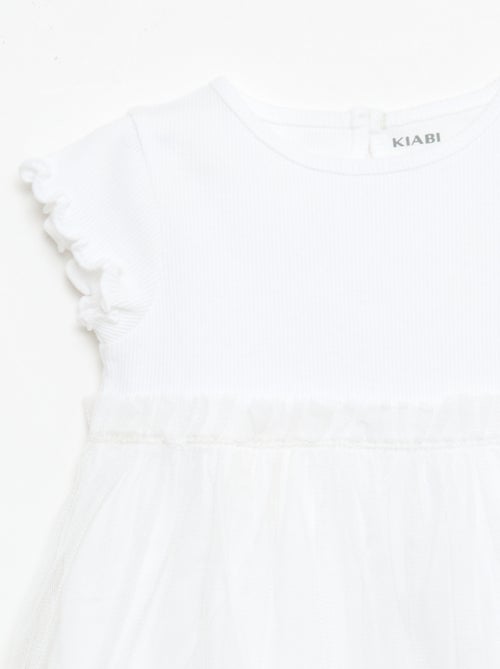 Ribbed Knit and Tulle Dress - Kiabi