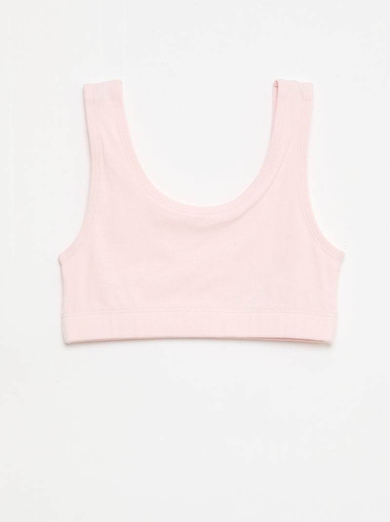 Ribbed Knit Bralette Set Grey - Kiabi