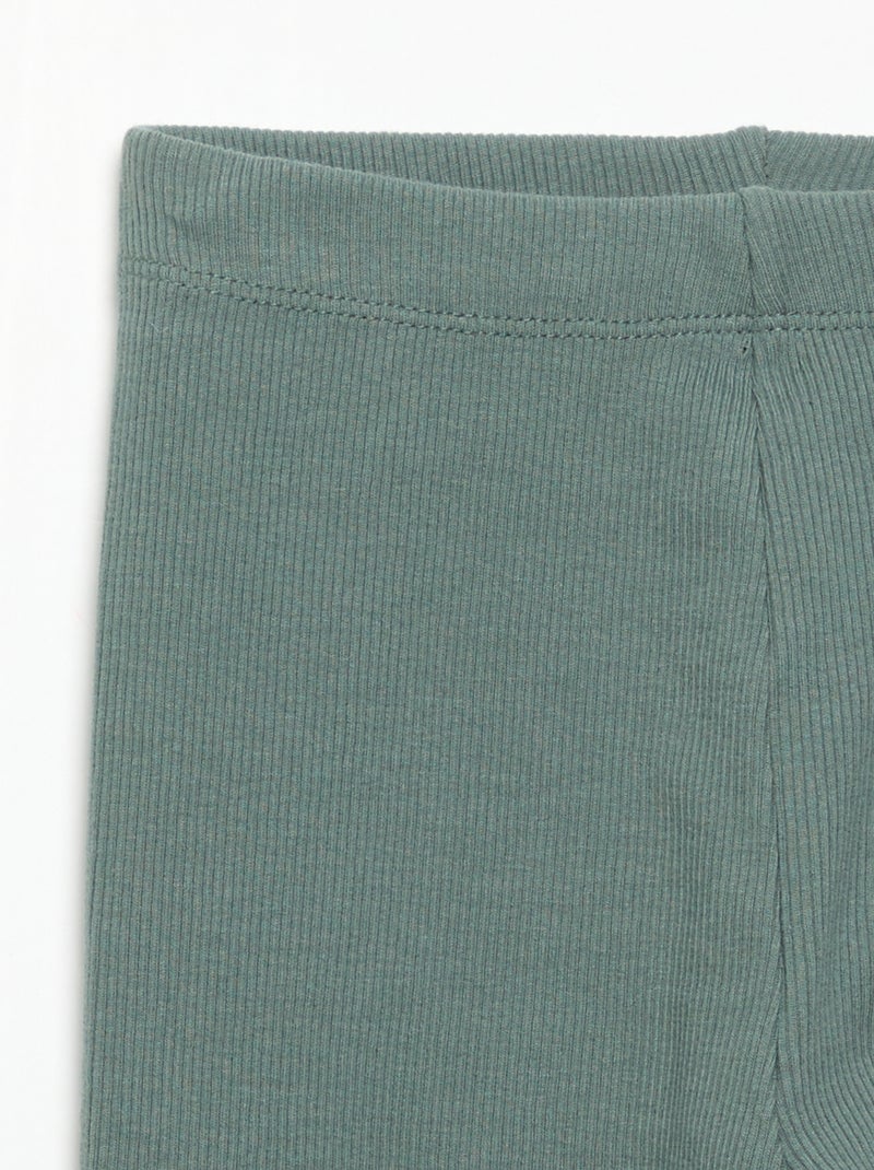 Ribbed knit leggings Green - Kiabi