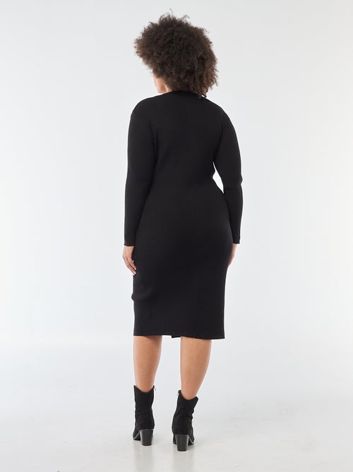 Ribbed Knit Midi Dress with Cardigan Style - Kiabi