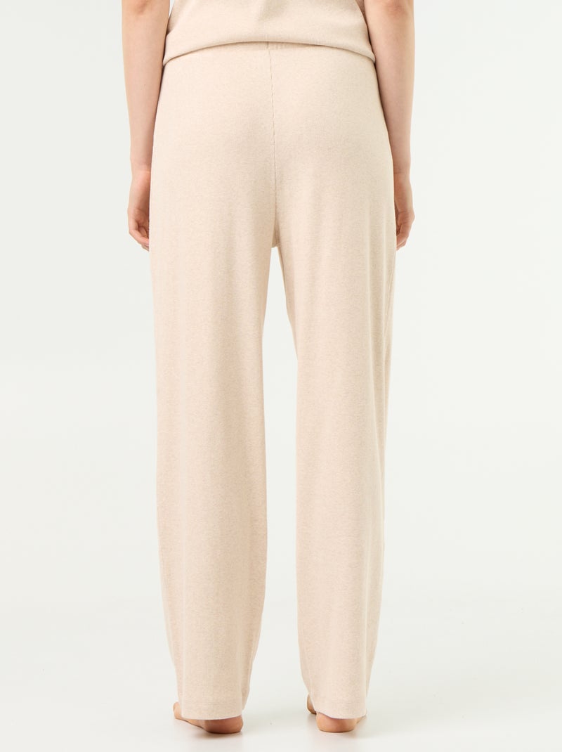 Ribbed Knit Pajama Pants Beige - Kiabi