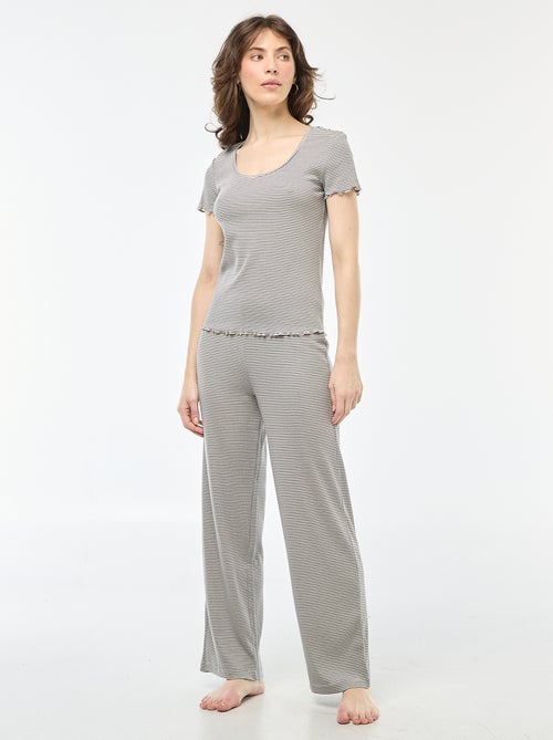 Ribbed Knit Pajama Pants - Kiabi
