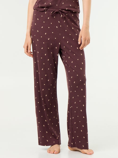Ribbed knit pajama pants - Kiabi Ribbed knit pajama pants - Kiabi