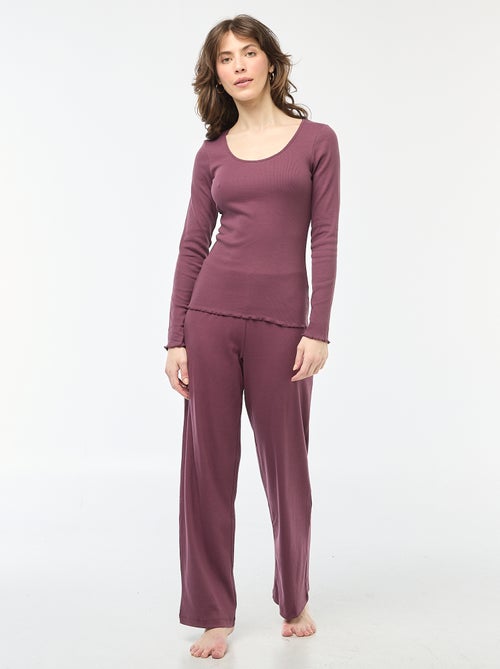 Ribbed Knit Pajama Pants - Kiabi