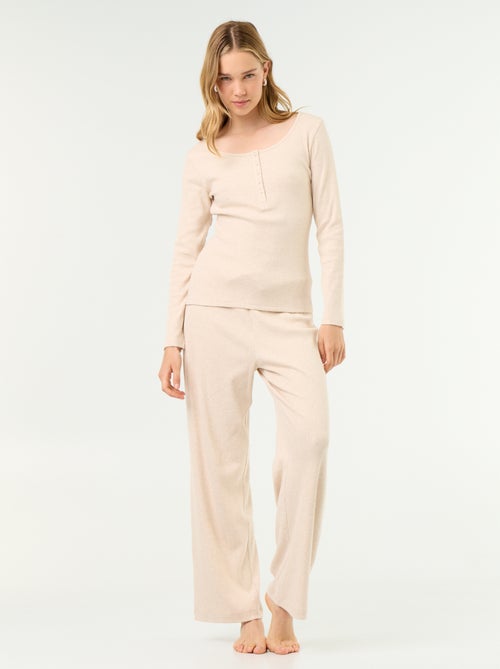 Ribbed Knit Pyjama T-shirt - Kiabi