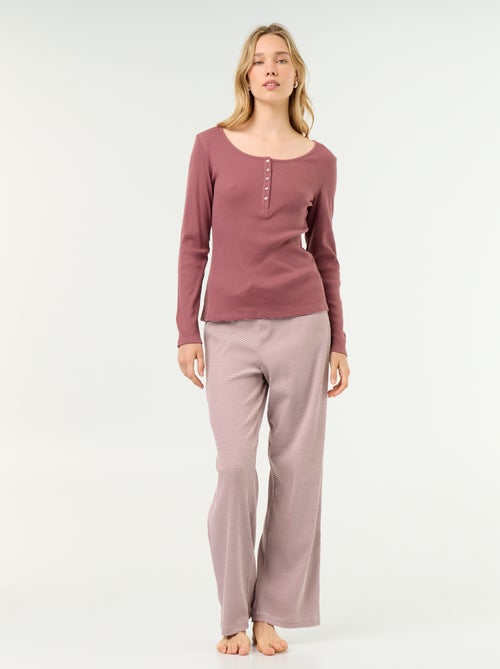 Ribbed Knit Pyjama T-shirt - Kiabi