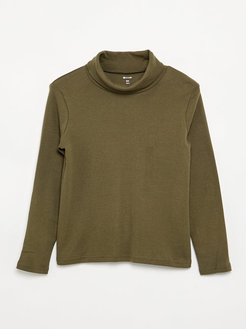 Ribbed Knit Roll Neck Top - Kiabi