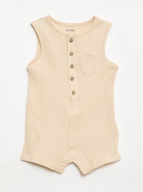 Ribbed knit short romper - Kiabi