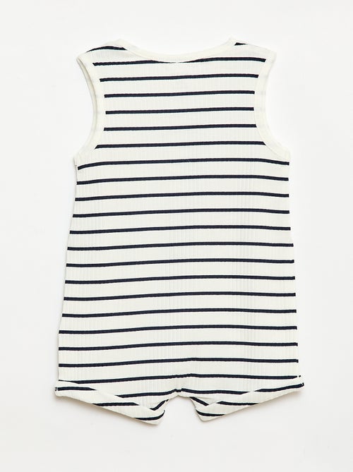 Ribbed knit short romper - Kiabi