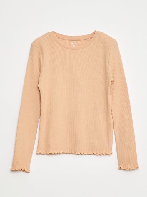 Ribbed knit T-shirt - Kiabi Ribbed knit T-shirt - Kiabi