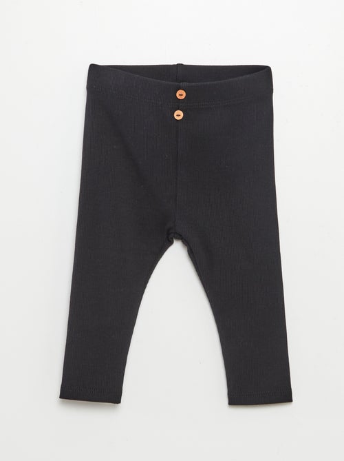 Ribbed Leggings with Buttons - Kiabi