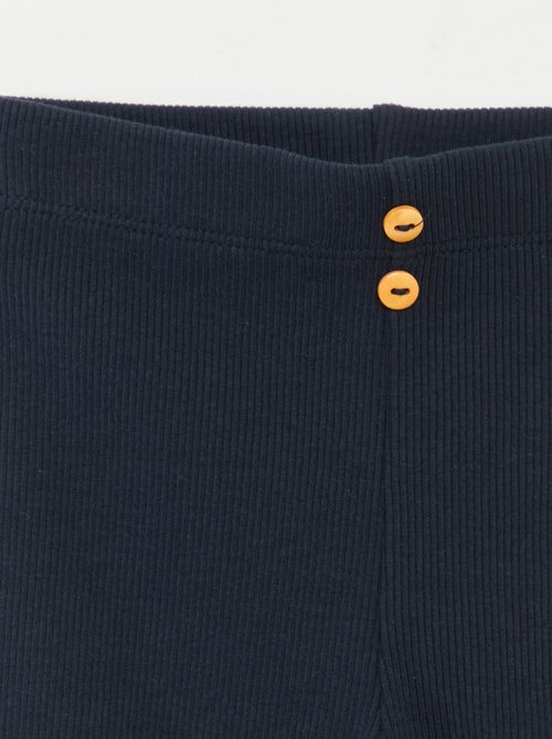 Ribbed Leggings with Buttons - Kiabi Ribbed Leggings with Buttons - Kiabi