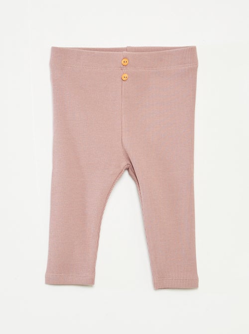 Ribbed Leggings with Buttons - Kiabi