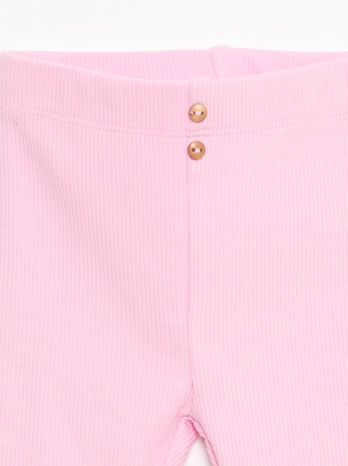 Ribbed Leggings with Buttons - Kiabi