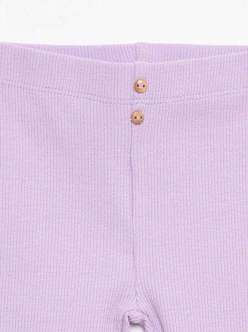 Ribbed Leggings with Buttons - Kiabi