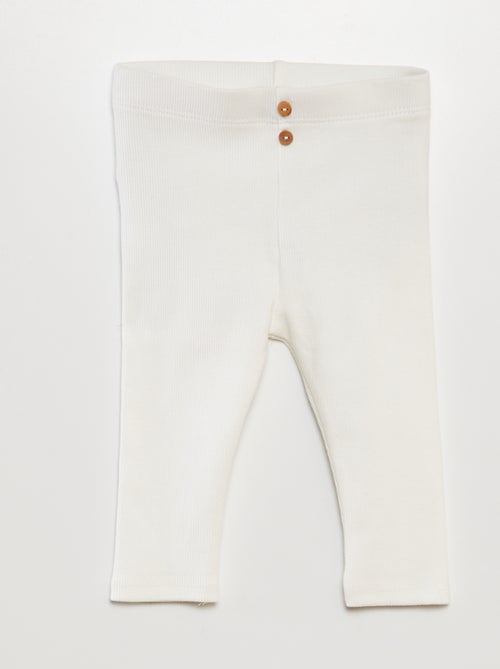 Ribbed Leggings with Buttons - Kiabi