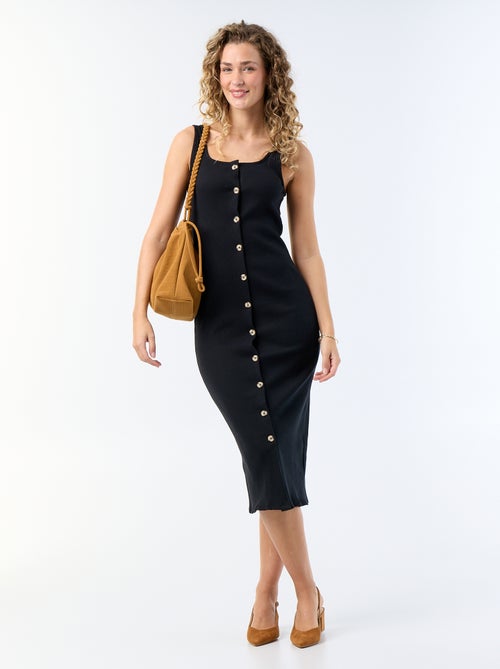 Ribbed long dress - Kiabi