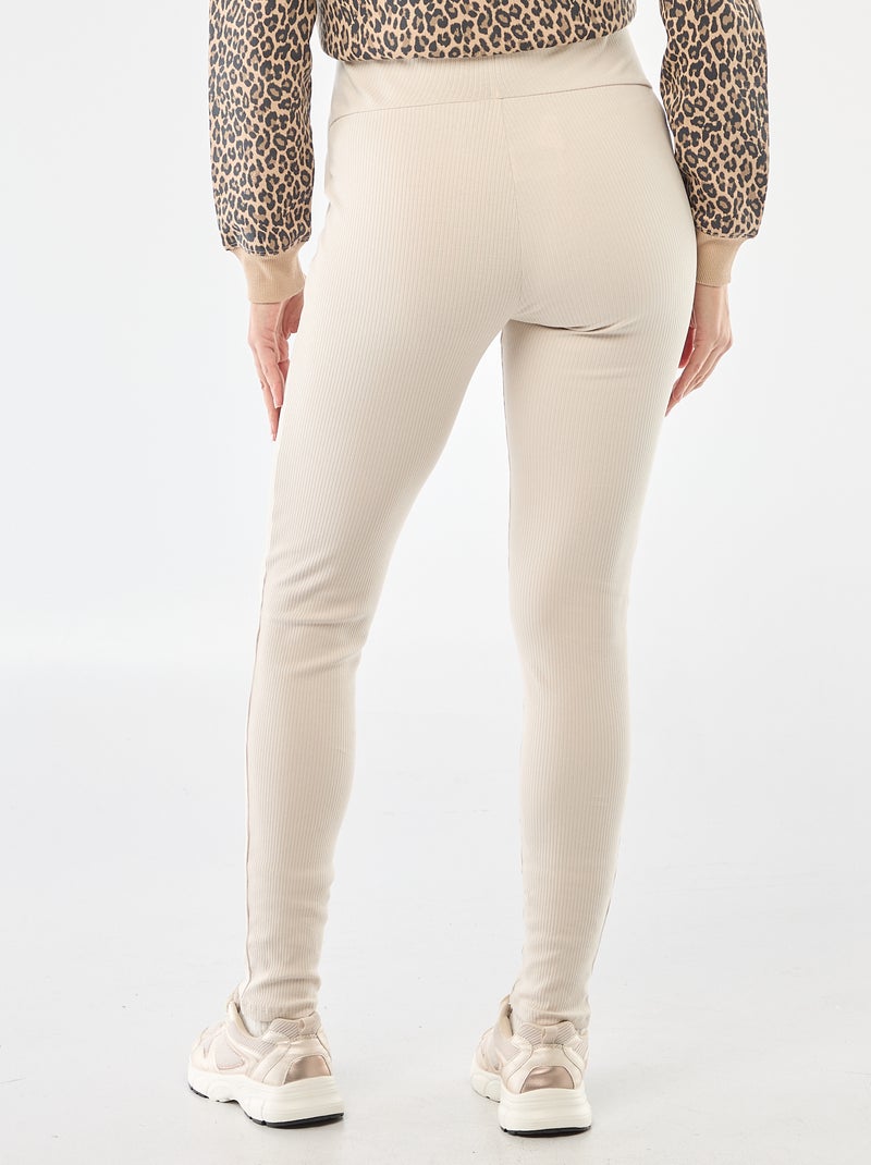 Ribbed maternity leggings Beige - Kiabi