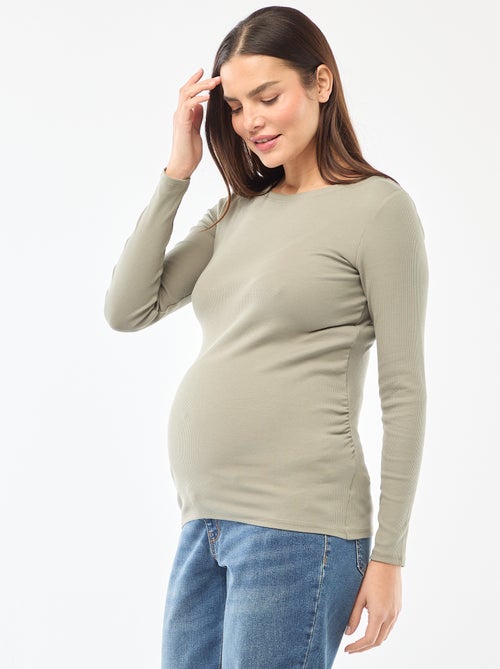 Ribbed maternity T-shirt - Kiabi