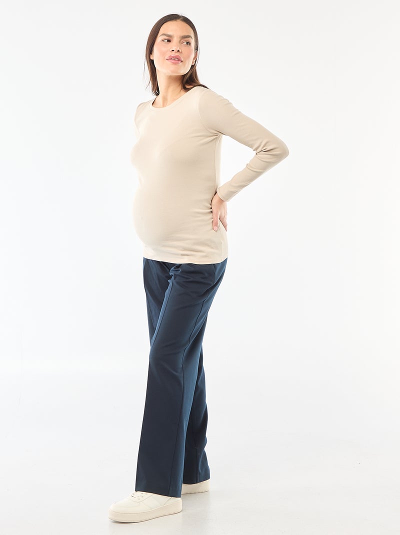 Ribbed maternity T-shirt Grey - Kiabi