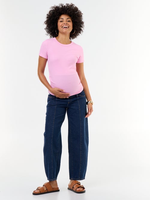 Ribbed Maternity T-shirt - Kiabi Ribbed Maternity T-shirt - Kiabi