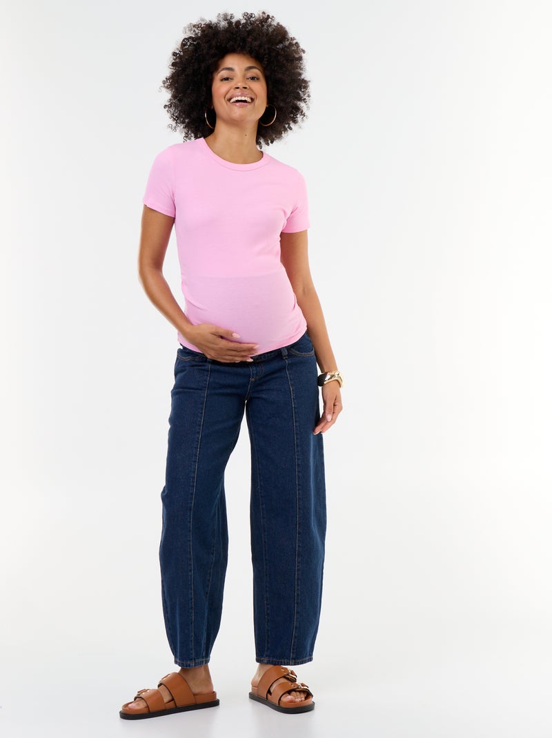 Ribbed Maternity T-shirt Pink - Kiabi