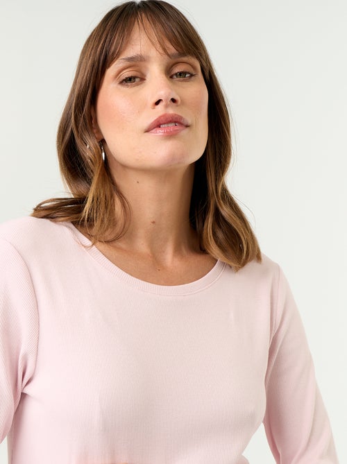 Ribbed Maternity T-shirt - Kiabi Ribbed Maternity T-shirt - Kiabi