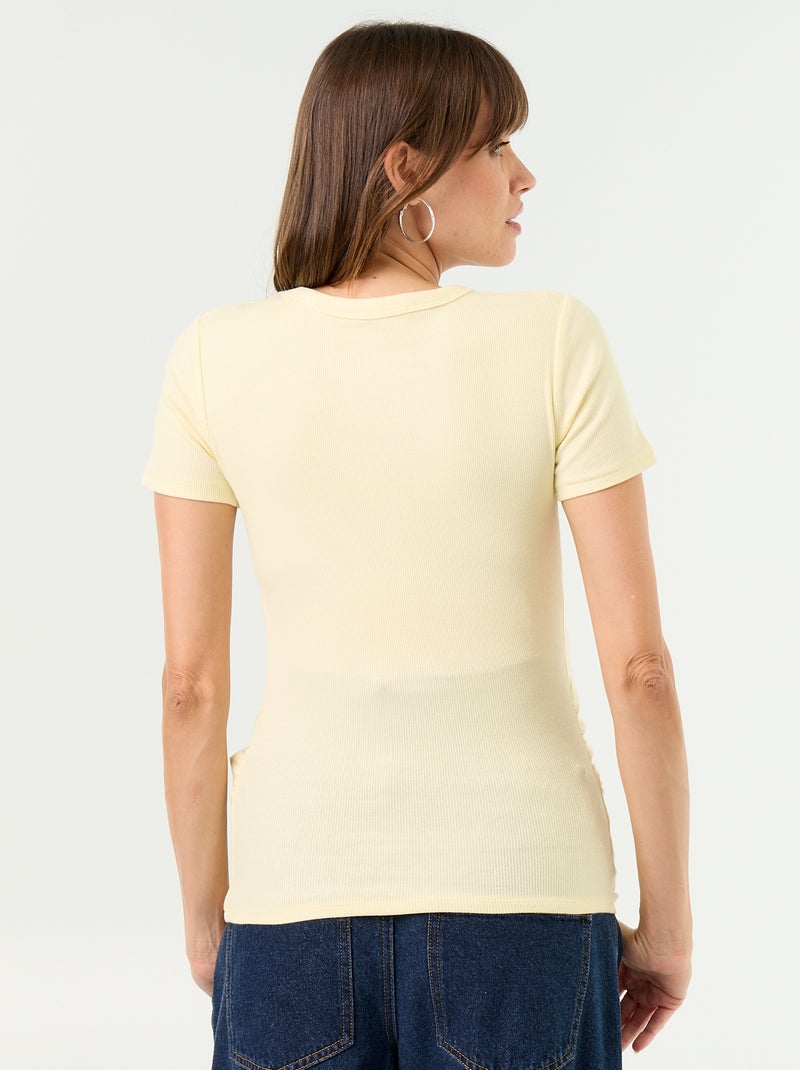 Ribbed Maternity T-shirt Yellow - Kiabi