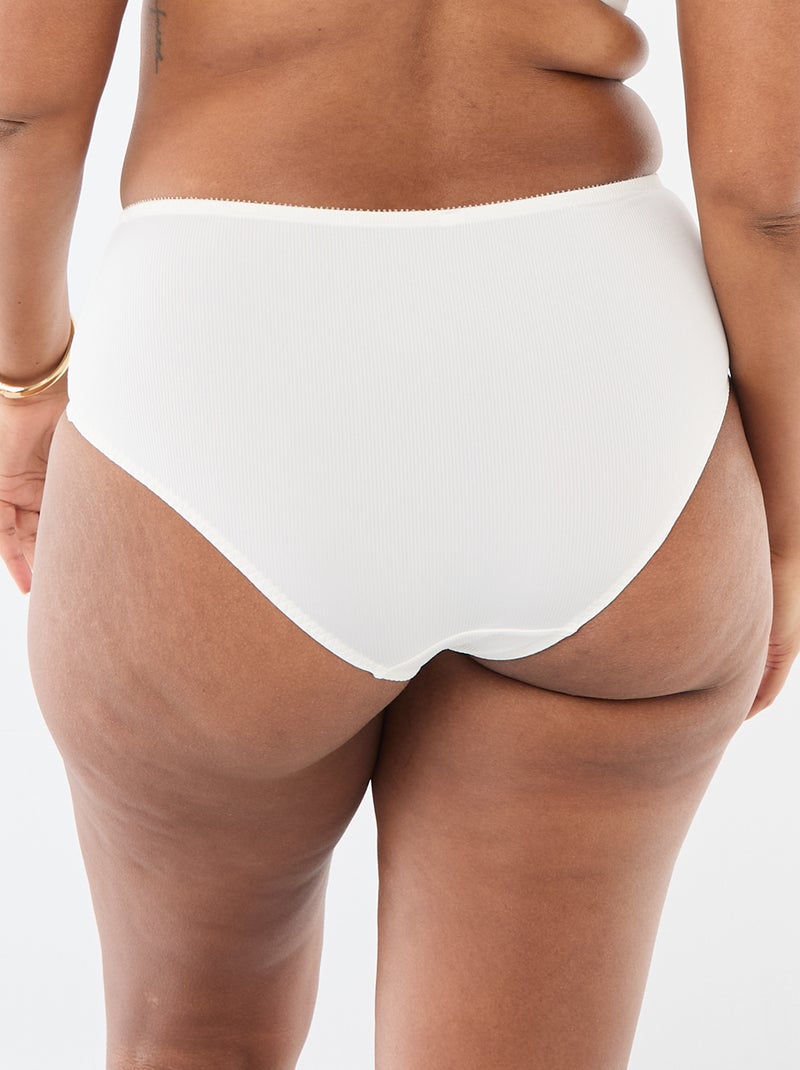 Ribbed microfibre briefs White - Kiabi