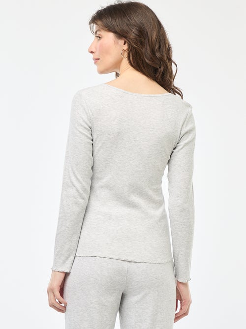Ribbed Pajama T-Shirt - Kiabi
