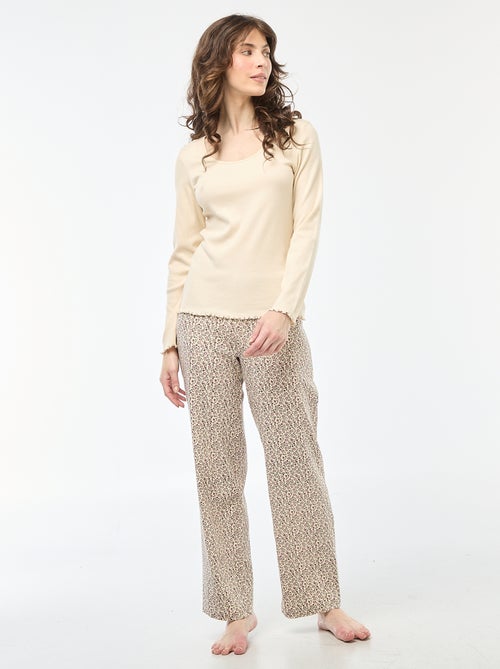 Ribbed Pyjama T-shirt - Kiabi