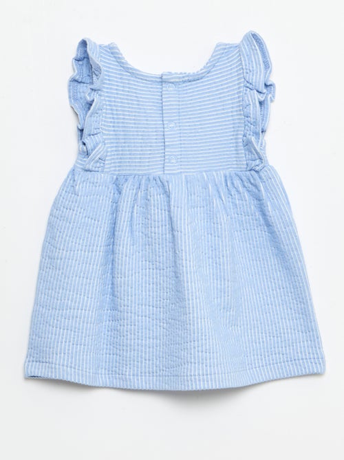 Ribbed short-sleeved dress - Kiabi