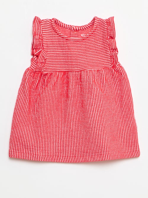 Ribbed short-sleeved dress - Kiabi