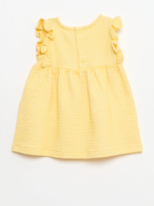 Ribbed short-sleeved dress - Kiabi