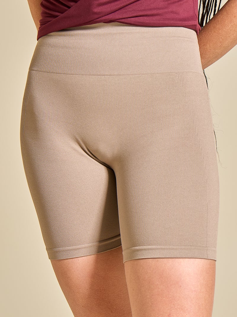 Ribbed sports cycling shorts - (ekstract) Beige - Kiabi