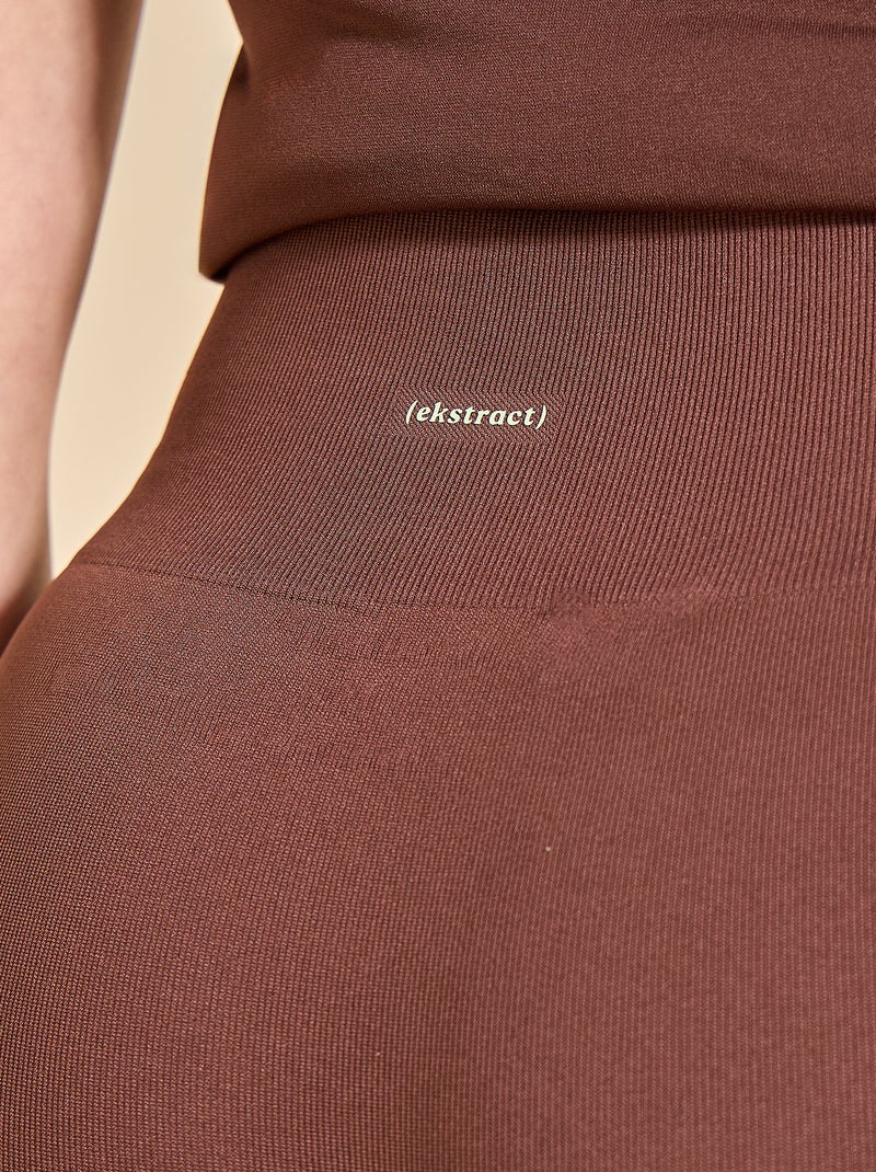 Ribbed Sports Cycling Shorts - (ekstract) Brown - Kiabi