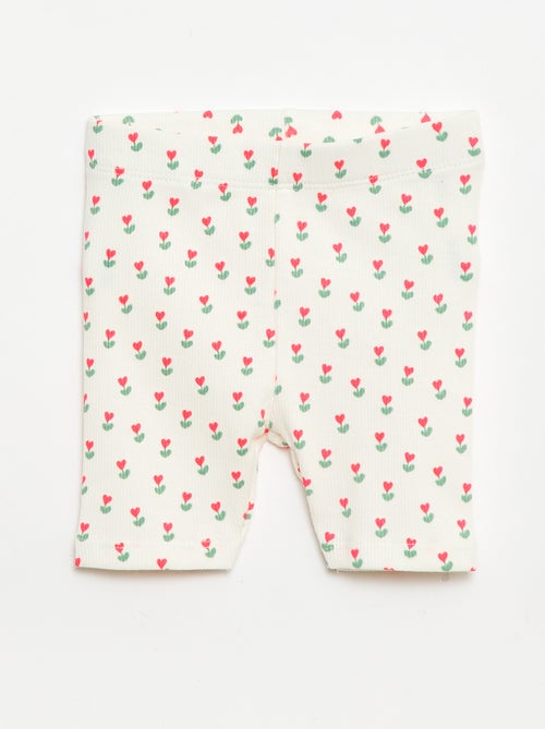 Ribbed T-shirt and Bike Shorts Set - 2-piece - Kiabi