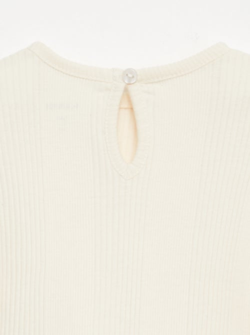 Ribbed T-shirt with ruffled edges - Kiabi