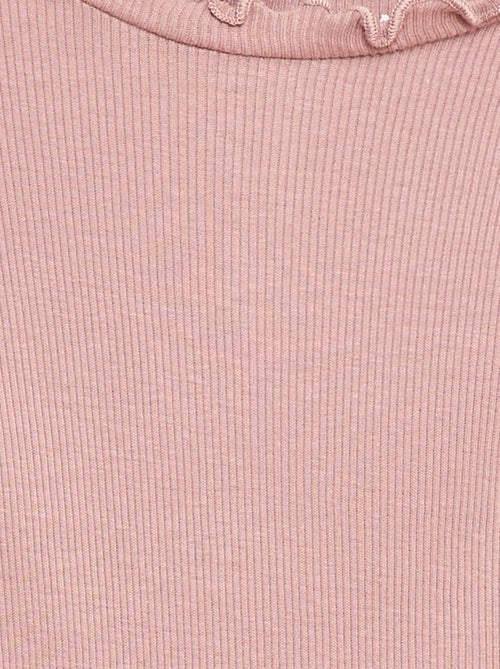 Ribbed T-shirt with scalloped collar - Kiabi