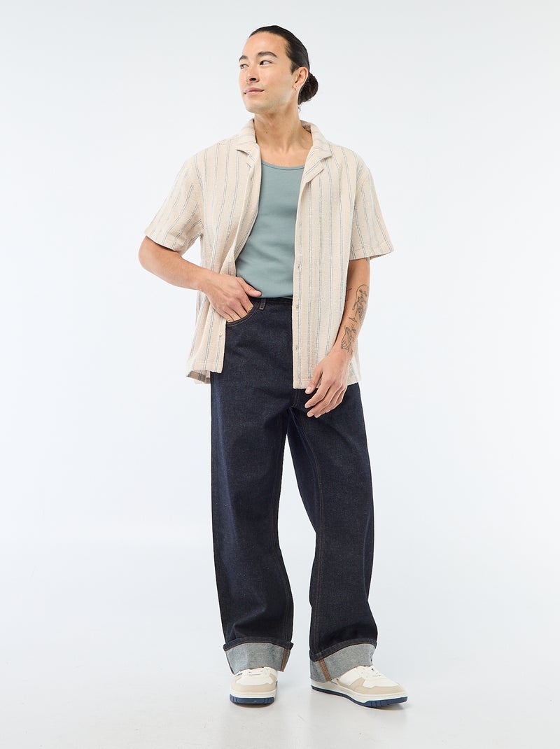 Ribbed Tank Top Blue - Kiabi