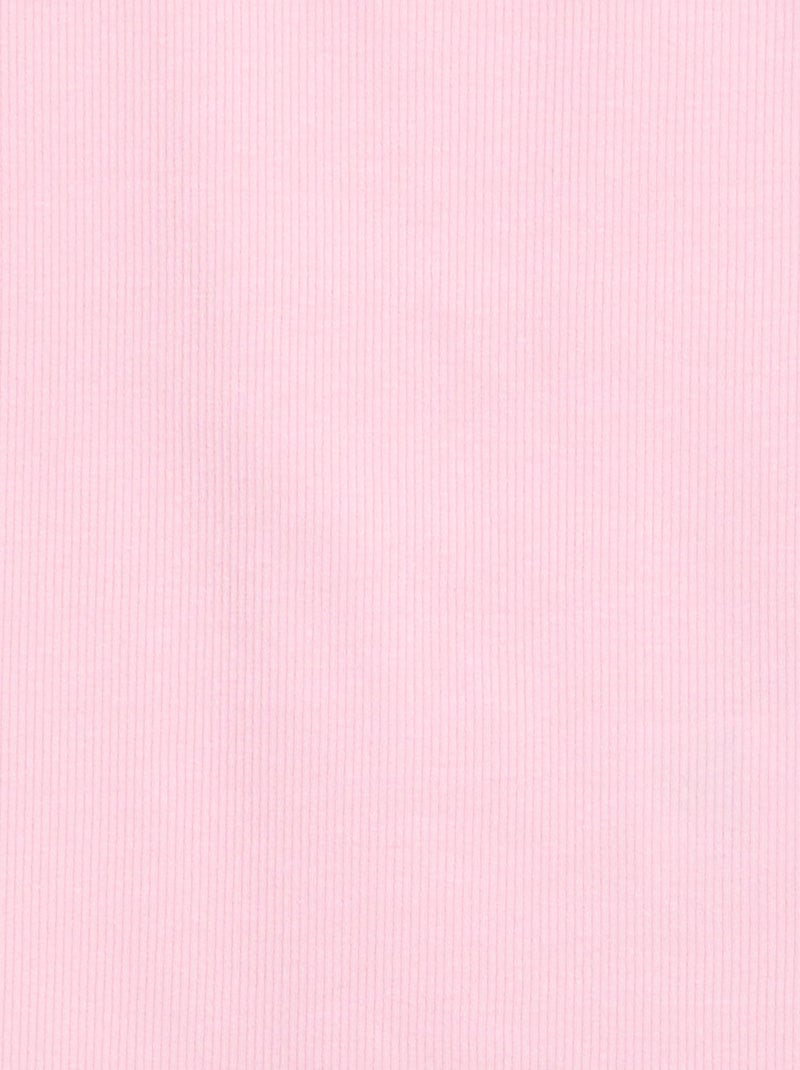 Ribbed Tank Top with Round Neck Pink - Kiabi